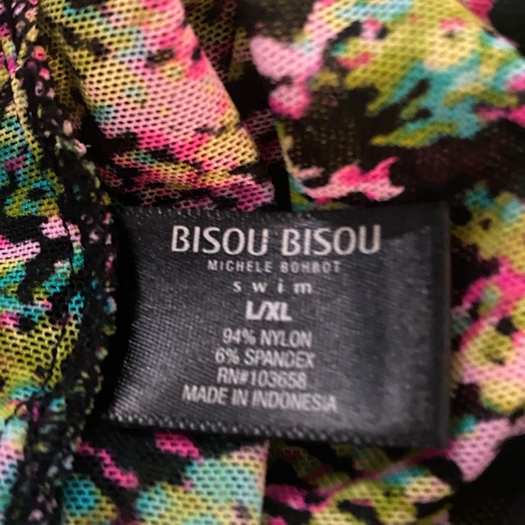 Bisou Bisou Multi-Colored High Low Dress Mrsp $80 EUC-Sheer - Picture 3 of 8